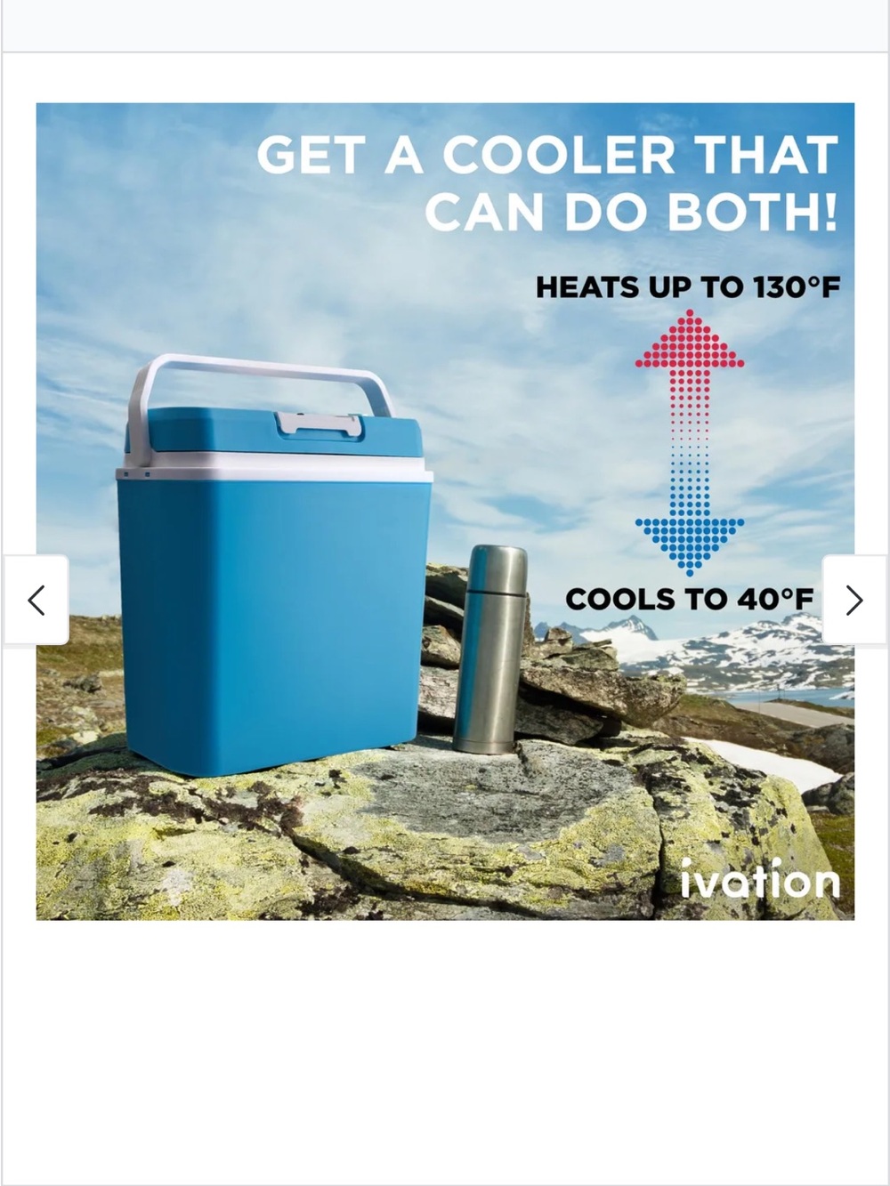 Portable Electric Cooler Chest - Light Blue - Picture 3 of 6